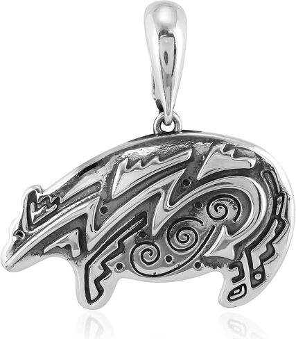 American West Jewelry Sterling Silver Earth Spirit Bear Pendant Enhancer in Saudi Arabia