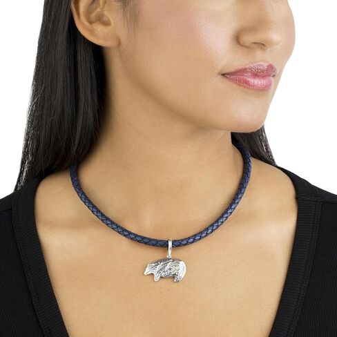 American West Jewelry Sterling Silver Earth Spirit Bear Pendant Enhancer in Saudi Arabia