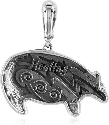 American West Jewelry Sterling Silver Earth Spirit Bear Pendant Enhancer in Saudi Arabia