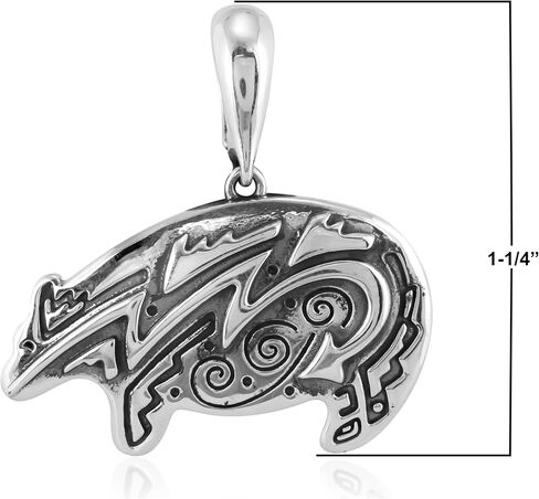 American West Jewelry Sterling Silver Earth Spirit Bear Pendant Enhancer in Saudi Arabia