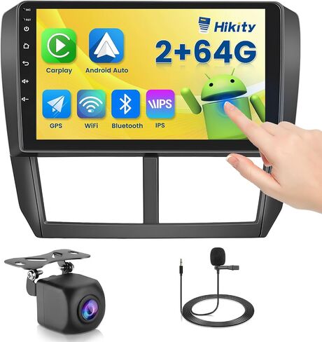 2+64GB Android 13 Car Stereo for Subaru Forester Impreza WRX Radio 2008-2012 with Wireless Apple CarPlay Android Auto, Hikity 9 Inch Touchscreen Car Radio Bluetooth GPS WiFi HiFi FM MIC Backup Camera in Saudi Arabia