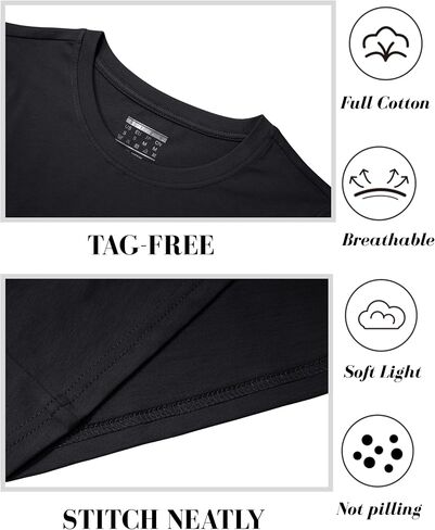 Yucolen Women's Cotton Tshirts Crew Neck Stirts Short for Woman Basic Soild Color Summer Strendy Tees in Saudi Arabia