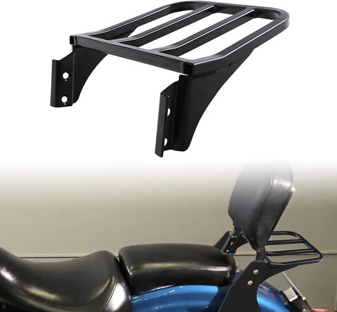 TCT-MT Sissy Bar Backrest Rack Argage Rack Rack Tarier مناسبة لـ Harley Heritage Softail Sportster Dyna 2006-Later FXD FXDB FXDL Black in Saudi Arabia