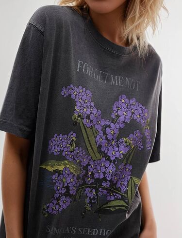 Women's Cottton Oversized Harvest Vintage Floral Graphic Tees Y2K Tops Summer Casual Streetwear T-Shirt in Kuwait