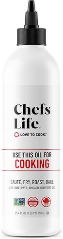 Chefs Life Cooking Oil - Gourmet Oil for Cooking, Blend of Olive Oil, Avocado Oil, Sunflower Oil & Grapeseed Oil, Non GMO - 25.4 Fl Oz Squeezable Bottle (1 Pack) in Saudi Arabia