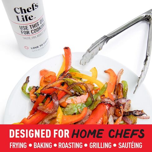 Chefs Life Cooking Oil - Gourmet Oil for Cooking, Blend of Olive Oil, Avocado Oil, Sunflower Oil & Grapeseed Oil, Non GMO - 25.4 Fl Oz Squeezable Bottle (1 Pack) in Saudi Arabia