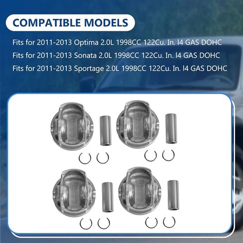 234102G400 حلقات مكبس المحرك مجموعة G4KH FITS لعام 2011-2013 Sonata 2.0L ، يناسب 2011-2013 Optima 2.0L ، استبدل OE 234102G400 in Saudi Arabia