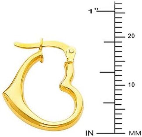 14K ذهبية على شكل قلب أقراط (20 مم × 20 مم) in Kuwait