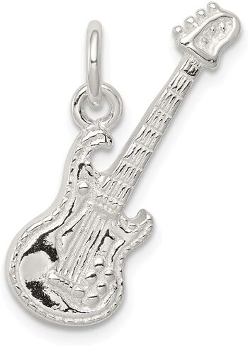 Solid 925 Sterling Silver Electric Guitar Charm in Kuwait