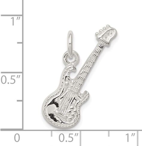 Solid 925 Sterling Silver Electric Guitar Charm in Kuwait