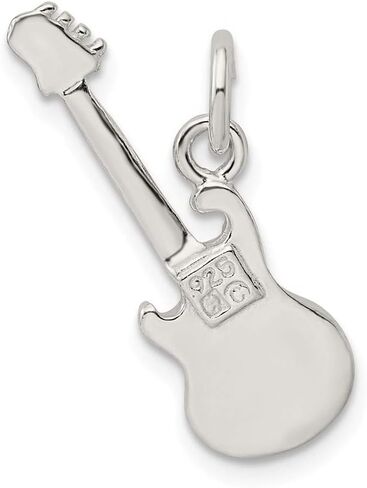 Solid 925 Sterling Silver Electric Guitar Charm in Kuwait