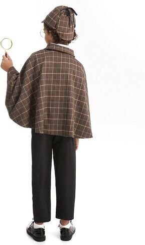 Detective Costume Kids Sherlock Holmes Costume Set 6 with Hat and Mustache Disguise Halloween Cosplay in Saudi Arabia