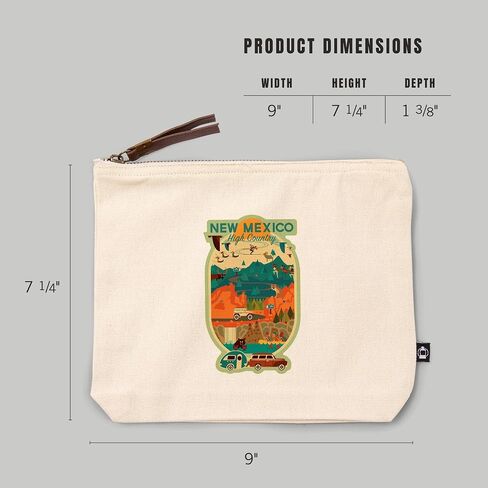Lantern Press New Mexico ، Mountain الهندسي ، حقيبة سحاب القطن بنسبة 100 ٪ ، ملحق السفر ، GO BAG in Saudi Arabia
