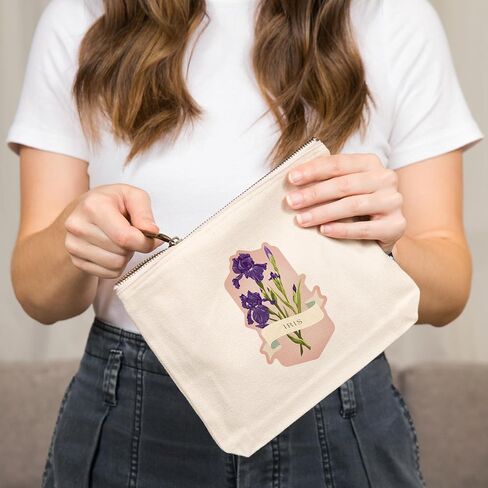 Lantern Press Vintage Flora, Iris, 100% Cotton Zipper Pouch, Travel Accessory, Go Bag in Saudi Arabia