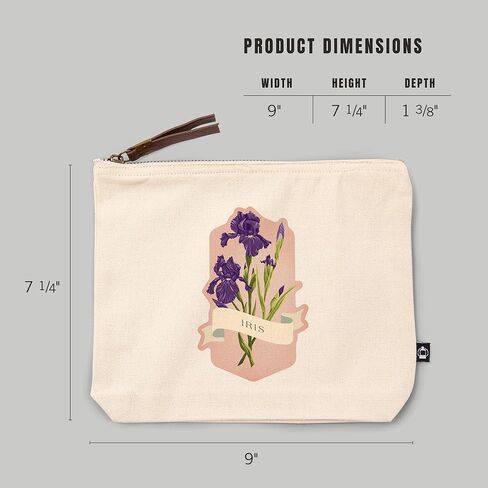 Lantern Press Vintage Flora, Iris, 100% Cotton Zipper Pouch, Travel Accessory, Go Bag in Saudi Arabia