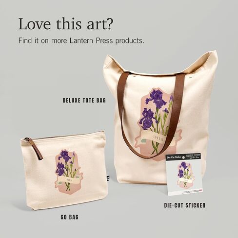 Lantern Press Vintage Flora, Iris, 100% Cotton Zipper Pouch, Travel Accessory, Go Bag in Saudi Arabia