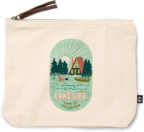 Kansas City ، Missouri ، Lake of the Ozarks ، Lake Life Series ، Lake Life ، 100 ٪ Cotton Zipper Pouch ، ملحق السفر ، Go Bag in Kuwait