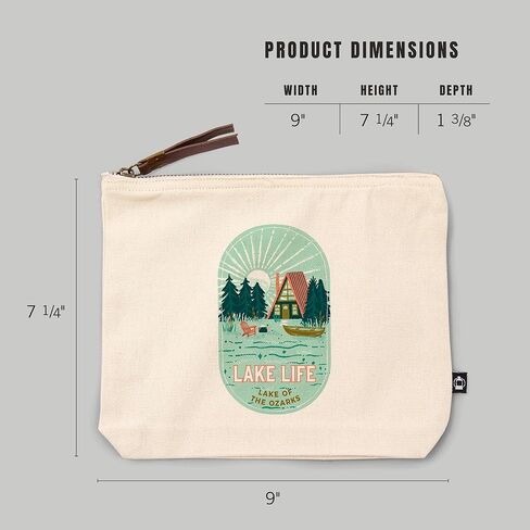 Kansas City ، Missouri ، Lake of the Ozarks ، Lake Life Series ، Lake Life ، 100 ٪ Cotton Zipper Pouch ، ملحق السفر ، Go Bag in Kuwait