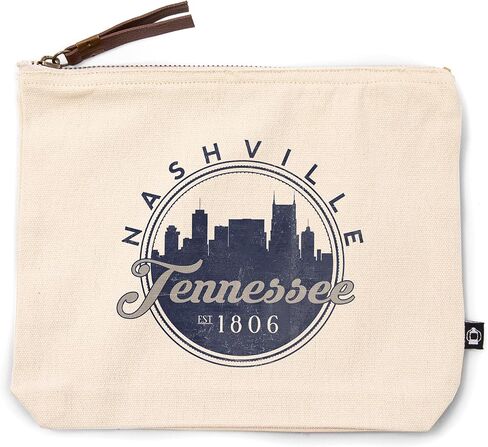 Lantern Press Nashville, Tennessee, Skyline Seal (Blue), 100% Cotton Zipper Pouch, Travel Accessory, Go Bag in Kuwait
