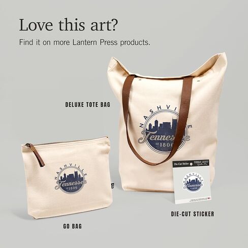 Lantern Press Nashville, Tennessee, Skyline Seal (Blue), 100% Cotton Zipper Pouch, Travel Accessory, Go Bag in Kuwait
