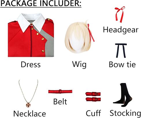 Lycoris Recoil Cosplay Nishikigi Chisato Costume with Wig Halloween Red Dress Usiform Set in Kuwait
