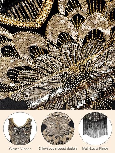 1920s Vintage Peacock Flapper Dresses Sequin Fringed Dress Roaring 20s Flapper Fancy Dress Gatsby Costume in Kuwait