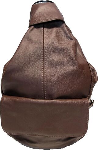 Womens Large Designer Tear Drop Genuine Leather Convertible Backpack Purse Sling Shoulder Bag (Brown) in Saudi Arabia