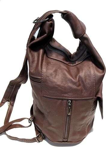 Womens Large Designer Tear Drop Genuine Leather Convertible Backpack Purse Sling Shoulder Bag (Brown) in Saudi Arabia