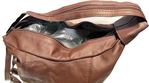 Womens Large Designer Tear Drop Genuine Leather Convertible Backpack Purse Sling Shoulder Bag (Brown) in Saudi Arabia