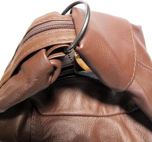 Womens Large Designer Tear Drop Genuine Leather Convertible Backpack Purse Sling Shoulder Bag (Brown) in Saudi Arabia