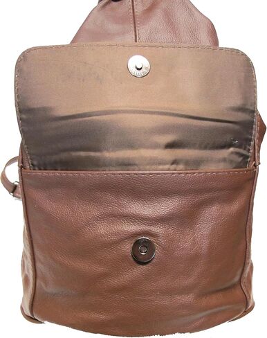 Womens Large Designer Tear Drop Genuine Leather Convertible Backpack Purse Sling Shoulder Bag (Brown) in Saudi Arabia