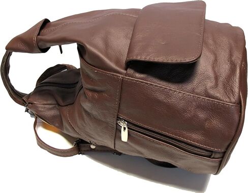 Womens Large Designer Tear Drop Genuine Leather Convertible Backpack Purse Sling Shoulder Bag (Brown) in Saudi Arabia