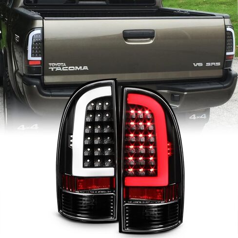 Acanii - لـ [تصميم شريط الضوء] 2005-2015 Toyota Tacoma Pickup Black Housing LED LED مصابيح الفرامل مجموعة اليسار+اليمين in Kuwait