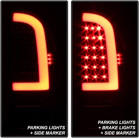 Acanii - لـ [تصميم شريط الضوء] 2005-2015 Toyota Tacoma Pickup Black Housing LED LED مصابيح الفرامل مجموعة اليسار+اليمين in Kuwait
