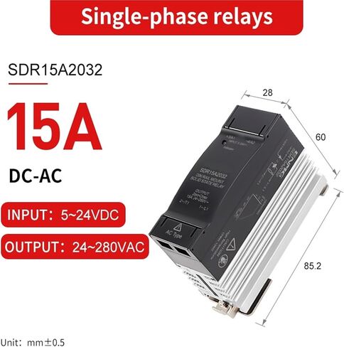 SDR25A2032 Solid State Relay SSR 25A 5/12/24VDC Control 220VAC LOAD DIN RAIN MOUNT OPTOCOUPLER ENRODINGED DISP (SDR40D6132) in Saudi Arabia