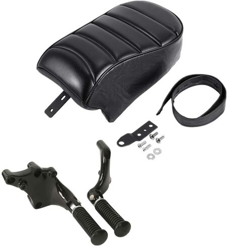Seat Cushion Motorcycle Pegs SLMOTO Rear Passenger Seat Pillion Pad + Footpegs Foot Pegs Mounting Bracket Fit for Harley Sportster Iron XL 883 1200 in Saudi Arabia