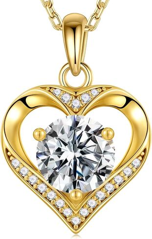MOOSEA Heart Moissanite Pendant Necklace for Women, 1-3 Carat D Color VVS1 Clarity 925 Sterling Silver Moissanite Necklace, Anniversary Eternity Jewelry Present for Wife, Birthday Gifts for Women in Saudi Arabia