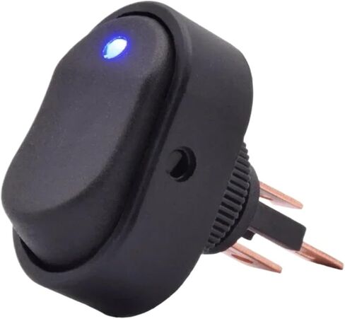 5/10pcs Car Boat Auto Rocker Switch 30A 12VDC ON Off with Dot LED Light Illuminated Red Green Blue Yellow Button Switch(Blue LED,5pcs) in Saudi Arabia