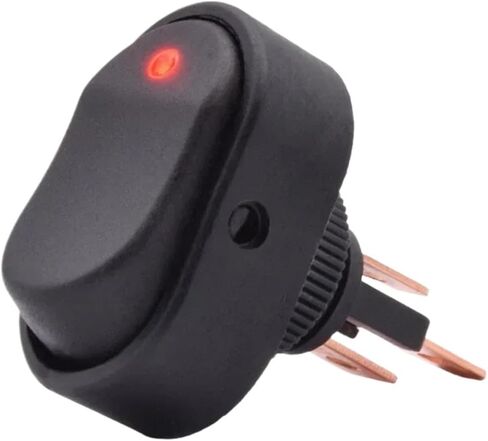 5/10pcs Car Boat Auto Rocker Switch 30A 12VDC ON Off with Dot LED Light Illuminated Red Green Blue Yellow Button Switch(Blue LED,5pcs) in Saudi Arabia