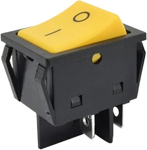Heavy Duty KCD4-201 Rocker Switch no Light 30A 250VAC ON Off Switch Double Pole Single Throw Green Yellow Black Switch(Black Actuator,30A 250VAC) in Saudi Arabia