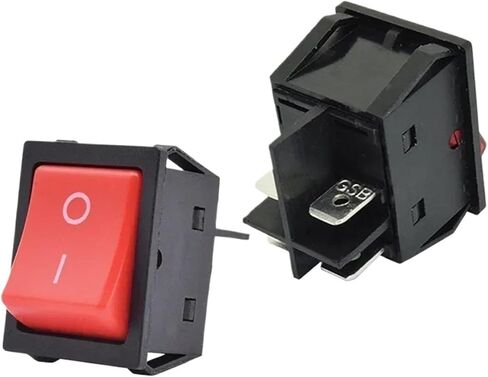Heavy Duty KCD4-201 Rocker Switch no Light 30A 250VAC ON Off Switch Double Pole Single Throw Green Yellow Black Switch(Black Actuator,30A 250VAC) in Saudi Arabia
