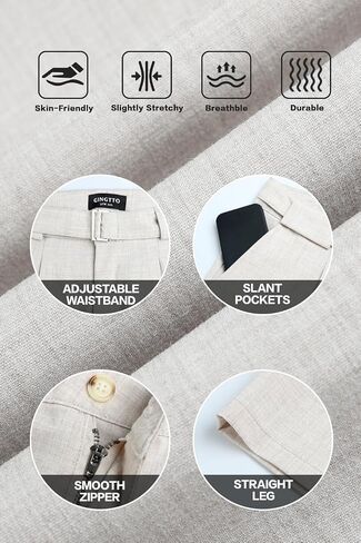 Gingtto Linen Pants Men مباشرة تناسب خفيفة الوزن صيف الشاطئ السراويل عارضة الرجال in Saudi Arabia