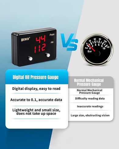 232psi مقياس ضغط الزيت LED DIGATION DISTRANT 12V PRESS MATER KIT مع مستشعر ضغط الزيت لسيارات سيارة شاحنة السيارة in Kuwait