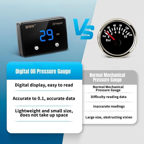 232PSI Oil Pressure Gauge LED Digital Display 12V Press Gauge Meter Kit with Oil Pressure Sensor for Car Truck Vehicle Automotive in Kuwait