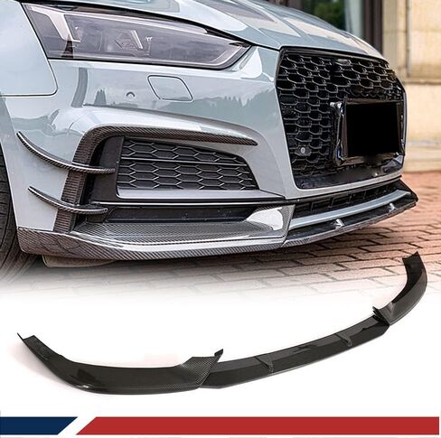 شفة مصد أمامي من ألياف الكربون لـ Audi S5 A5 B9 Sline 2017-2019 2-أبواب 4-أبواب الأمامية الأمامية الشفاه المفسد أدوات المفسد المفسد (بدون انقسامات) in Saudi Arabia