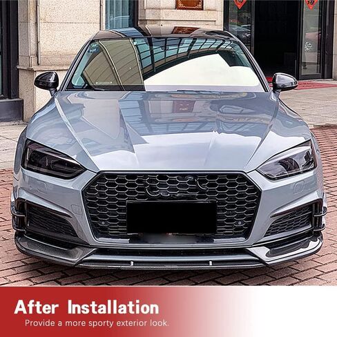 شفة مصد أمامي من ألياف الكربون لـ Audi S5 A5 B9 Sline 2017-2019 2-أبواب 4-أبواب الأمامية الأمامية الشفاه المفسد أدوات المفسد المفسد (بدون انقسامات) in Saudi Arabia