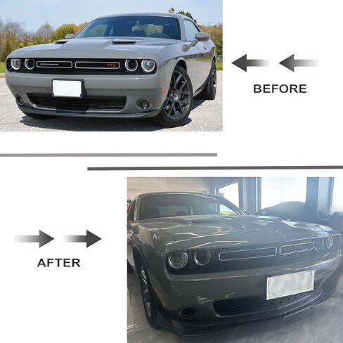 3PCS Front Bumper Lip for Dodge Challenger SXT R/T 2015-2023 V2 Style Front Bumper Lip Splitter Spoiler (Carbon Fiber Print) in Kuwait