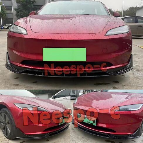 Front Bumper Lip Splitter Spoiler Compatible with Tesla New Model 3 Highland 2024 2025 Gloss Black 4-Pieces Sporty Style Accessories Air Chin Body Kit in Saudi Arabia
