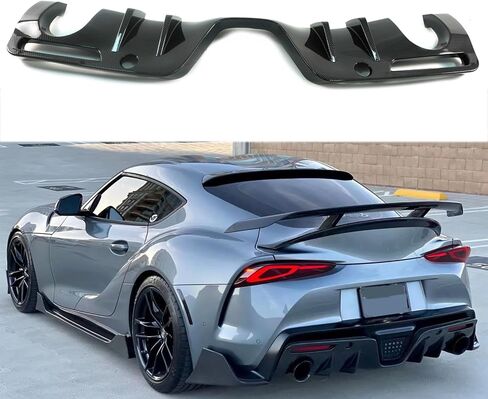 Rear Diffuser AG Style for Toyota Supra 2020-2024 A90 A91 Add-on Rear Lower Bumper Diffuser Lip Spoiler Splitter ABS Plastics (Glossy Black) in Saudi Arabia