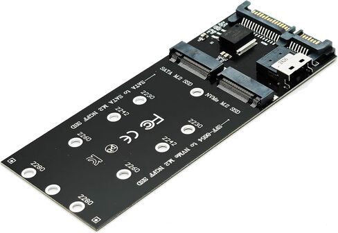 Sintech 2in1 Combo M.2 NVMe SSD to SFF-8654 Slimline SAS(PCIe),NGFF SATA to SATA Adapter Card (Not Support NVEM SSD to SATA or M.2 SATA to SFF-8654) in Saudi Arabia